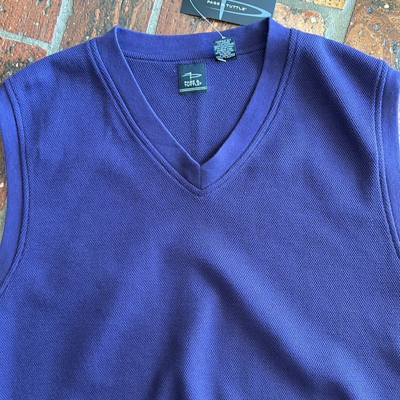 Page & Tuttle Pima cotton sweater vest sz L NWT - Picture 2 of 6
